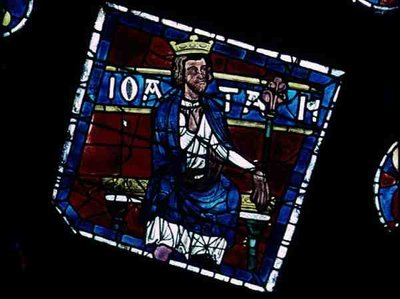 King Joath (detail) from the North Rose Window, c.1223 by French School